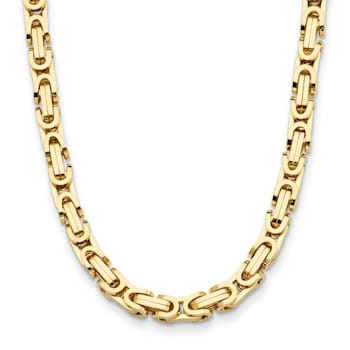 14K Yellow Gold 7mm Fancy Link 20-inch Necklace