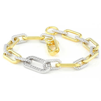 Lab-Grown Diamond Rope-Motif Bracelet In Two-Tone Gold