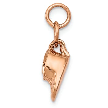 14k Rose Gold 3D Moveable Textured Baby Shoes Charm