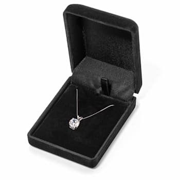White Cubic Zirconia 14k White Gold Pendant With Chain 2.00ctw