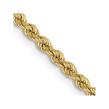 14k Yellow Gold 2.25mm Regular Rope Chain 20 Inches
