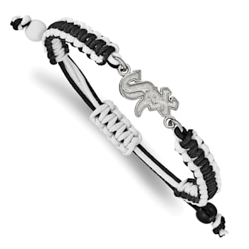 Stainless Steel MLB LogoArt Chicago White Sox Adjustable Cord Bracelet