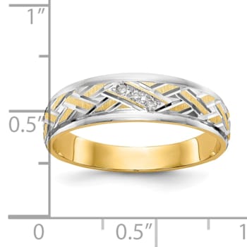 14K Yellow Gold AA Quality Mens Wedding Band