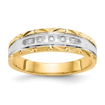 14K Yellow Gold AA Quality Mens Wedding Band