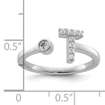 Rhodium Over 14K White Gold Lab Grown Diamond VS/SI GH, Initial T
Adjustable Ring
