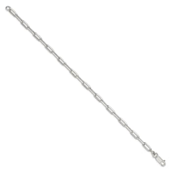 Sterling Silver 4.25mm Elongated Open Link Chain Bracelet
