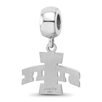 Sterling Silver Rhodium-plated LogoArt Iowa State University Small
Dangle Bead