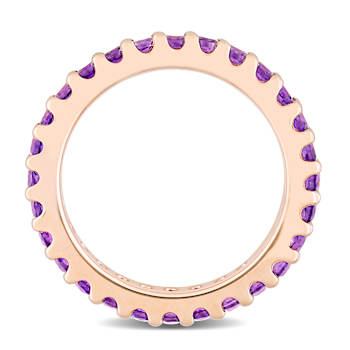 Amethyst 10K Rose Gold Eternity Ring 0.84ctw
