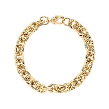 Beveled Curb Link Bracelet In 18K Gold Over Bronze