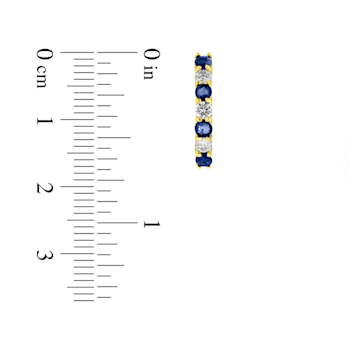 1.15ctw Sapphire and Diamond Hoop Earrings in 14k Yellow Gold