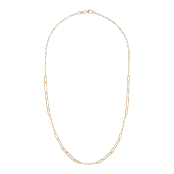14K Yellow Gold 2.3 and 4.0 mm Paperclip Link 18 Inch Necklace