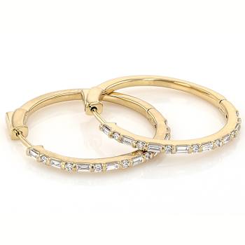 Classic Lab-Grown Diamond Hoop Earrings 0.50ctw In 14K Gold Over
Sterling Silver