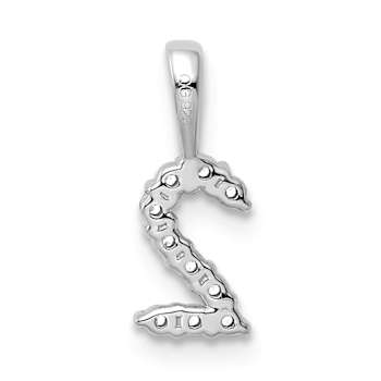 Rhodium Over 14k White Gold Diamond Number 2 Pendant