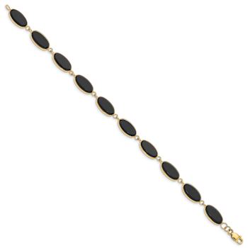 14k Yellow Gold Onyx Bracelet