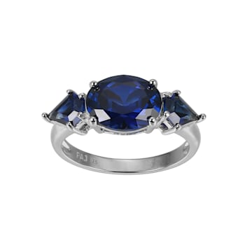 Lab Created Blue Sapphire Platinum Over Sterling Silver September
Birthstone Ring 3.11ctw