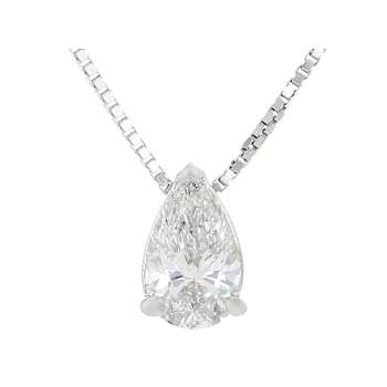 Pear Shape Lab-Grown Diamond Slide Pendant In Sterling Silver 0.50ctw