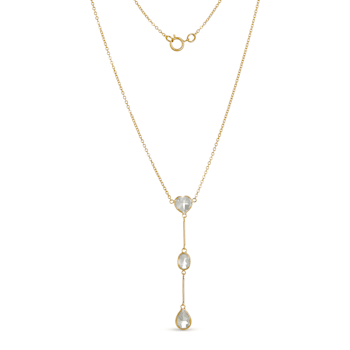 White Topaz 14k Yellow Gold Drop Necklace 3.51ctw