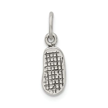 Sterling Silver Antiqued and Textured Flip Flop Children's Charm