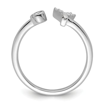 Rhodium Over 14K White Gold Lab Grown Diamond VS/SI GH, Initial Y
Adjustable Ring