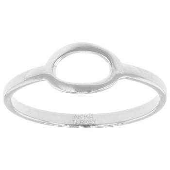 Open Oval Band Ring In Sterling Silver