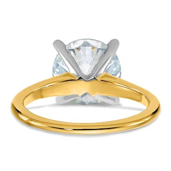 14K Yellow Gold With White Gold Accents 3 5/8 ct. G H I True Light Round
Moissanite Solitaire Ring