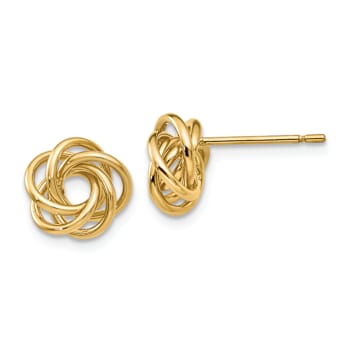 14k Yellow Gold 8mm Polished Knot Stud Earrings