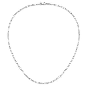 14K White Gold Polished Fancy Link Necklace