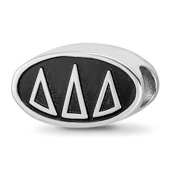 Sterling Silver LogoArt Delta Delta Delta Oval Greek Letters Bead