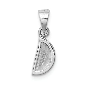 Rhodium Over Sterling Silver Enameled Watermelon Children's Pendant