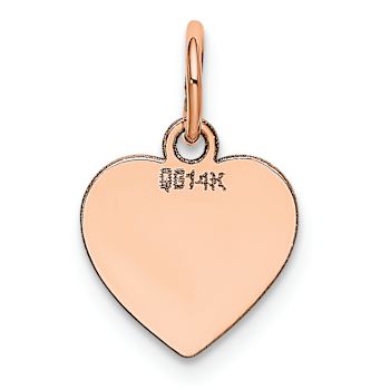 14k Rose Gold Polished Heart Shaped Disc Pendant