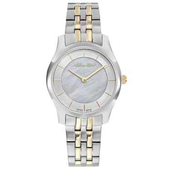 Mathey Tissot Women's Tacy White Dial, Two-tone Yellow Stainless Steel Watch
