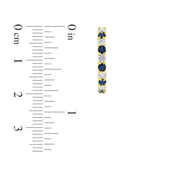 1.35ctw Sapphire and Diamond Hoop Earrings in 14k Yellow Gold