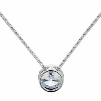 White Cubic Zirconia 14k White Gold Pendant With Chain 1.50ctw
