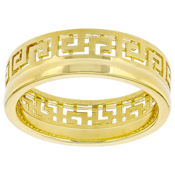 Greek Key Stacking Ring In 18k Gold Over Sterling Silver