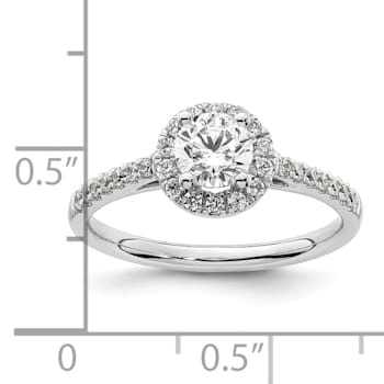 Rhodium Over 14K White Gold Eternal Promise Lab Grown Diamond Halo Ring