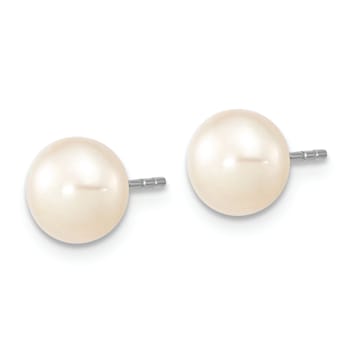 Rhodium Over Sterling Silver 7-8mm White Freshwater Pearl Earring
Bracelet Necklace Set