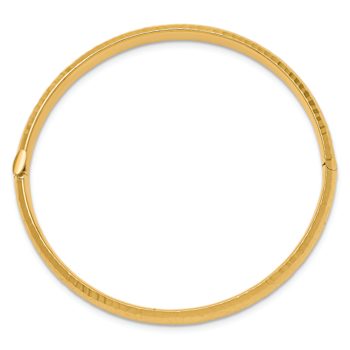 14k Yellow Gold 4.75mm Hammered Children's Hinged Bangle