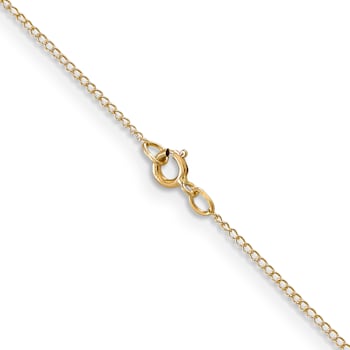 14k Yellow Gold 0.5mm Solid Curb 20 Inch Chain