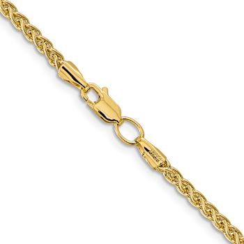 14k Yellow Gold 2.75mm Semi-solid Wheat Chain 30"