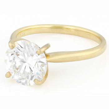 Lab-Grown Diamond Solitaire Ring In 14K Gold 3.00ct