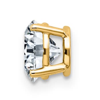 14K Yellow Gold 1 ct. 6.5mm Round D E F Pure Light Moissanite Solitaire
Pendant with Chain