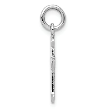 Rhodium Over Sterling Silver Polished Cross Pendant