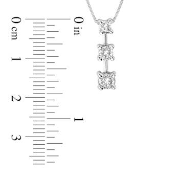 0.75ctw Diamond 3 Stone Pendant 14k White Gold