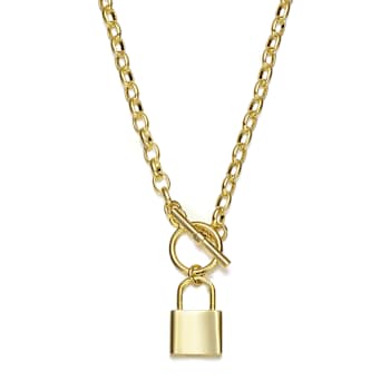 Locket Charm Necklace In 14K Gold Over Brass