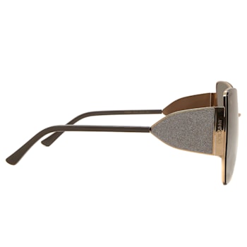 Jimmy Choo River Gold Tone Oversize Frame / Brown Lens Sunglasses