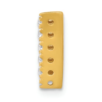 14K Yellow Gold Diamond Letter V Initial Charm