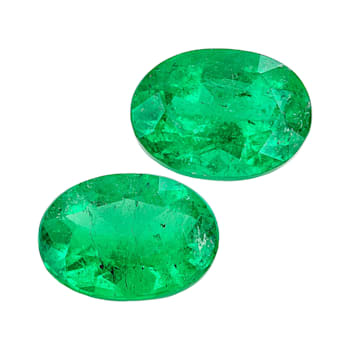 Colombian Emerald 8.6x6.3mm Oval Matched Pair 2.59ctw