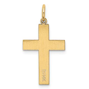 14k Yellow Gold Polished Cross Pendant