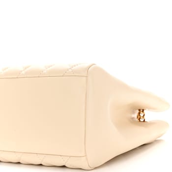 Versace La Medusa Nappa Quilted Beige Leather Large Tote Bag