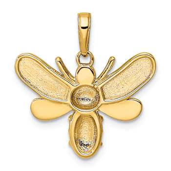 14k Two-tone Gold Diamond-Cut Bumblebee Pendant